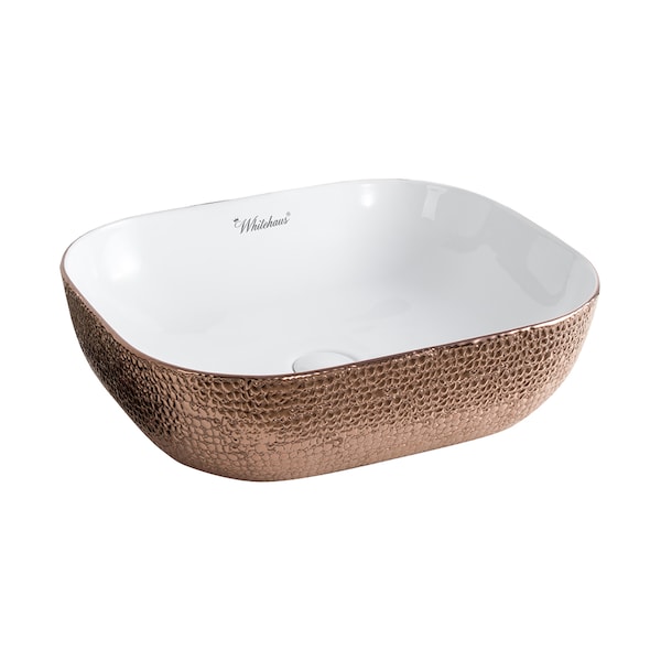 Whitehaus Rctnglr Above Mount Basin W/ An Embossed Exterior, Interior, And Center WH71302-F23 - main